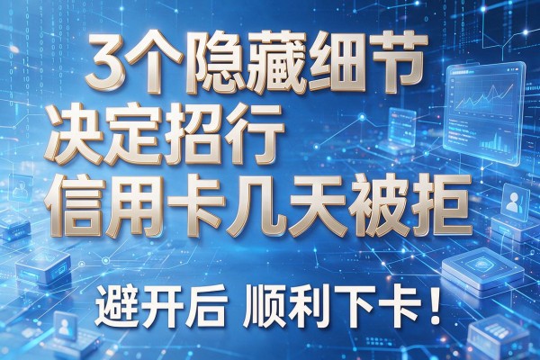 3个隐藏细节决定招行信用卡几天被拒,避开后顺利下卡!