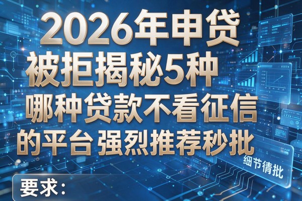 2026年申贷被拒揭秘5种哪种贷款不看征信的平台强烈推荐秒批!