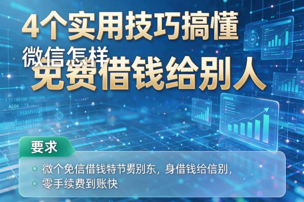 4个实用技巧搞懂微信怎样免费借钱给别人,零手续费到账快!