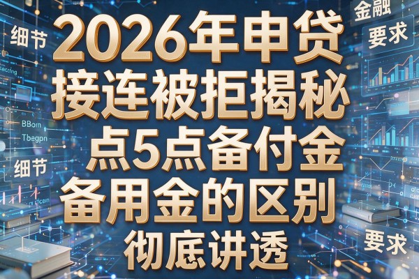 2026年申贷接连被拒揭秘5点备付金和备用金的区别彻底讲透!