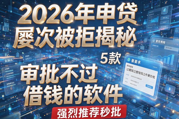 2026年申贷屡次被拒揭秘5款审批不过借钱的软件强烈推荐秒批!