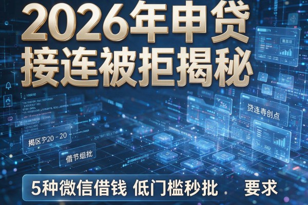 2026年申贷接连被拒揭秘5种微信借钱低门槛秒批！