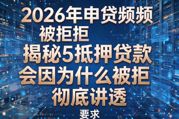 2026年申贷频频被拒揭秘5抵押贷款会因为什么被拒彻底讲透!