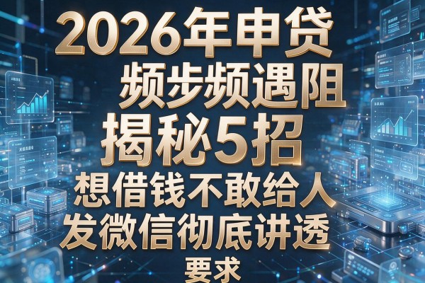 2026年申贷频频遇阻揭秘5招想借钱不敢给人发微信彻底讲透！