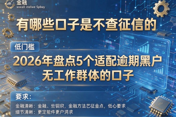 有哪些口子是不查征信的 2026年盘点5个适配逾期黑户无工作群体的口子 低门槛