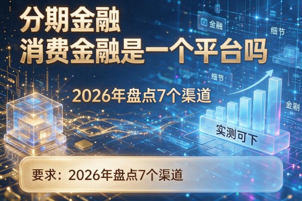 分期金融和消费金融是一个平台吗 2026年盘点7个渠道 实测可下!