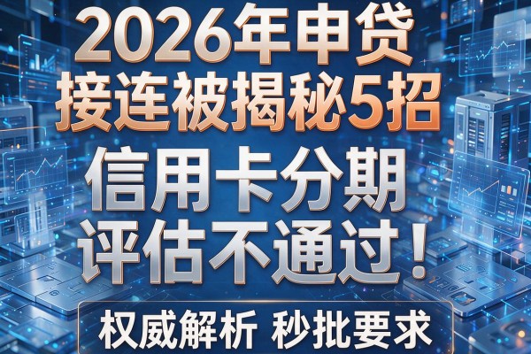 2026年申贷接连被拒揭秘5招信用卡分期评估不通过权威解析秒批!