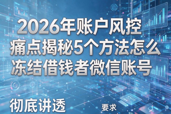 2026年账户风控痛点揭秘5个方法怎么冻结借钱者微信账号彻底讲透！