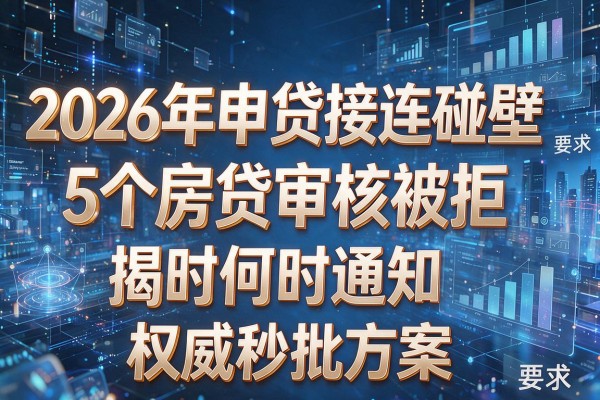 2026年申贷接连碰壁揭秘5个房贷审核被拒何时通知权威秒批方案!