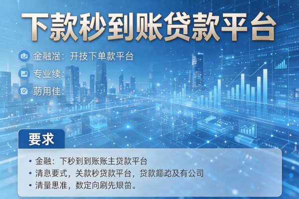 下款秒到账贷款平台