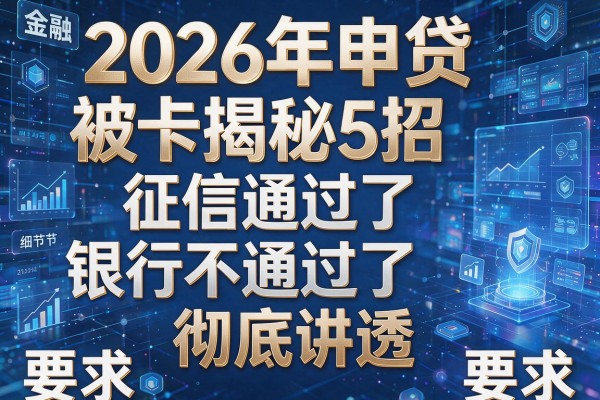2026年申贷被卡揭秘5招征信通过了银行不通过彻底讲透!