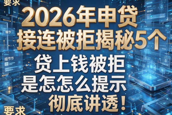 2026年申贷接连被拒揭秘5个贷上钱被拒是怎么提示彻底讲透!