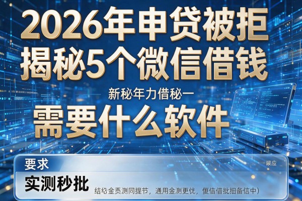 2026年申贷被拒揭秘5个微信借钱需要什么软件实测秒批!