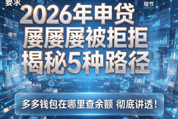 2026年申贷屡屡被拒揭秘5种路径多多钱包在哪里查余额彻底讲透!