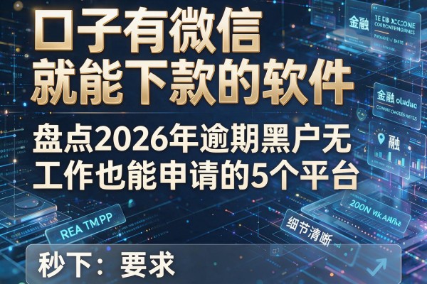 口子有微信就能下款的软件 盘点2026年逾期黑户无工作也能申请的5个平台 秒下