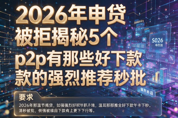 2026年申贷被拒揭秘5个p2p有那些好下款的强烈推荐秒批!