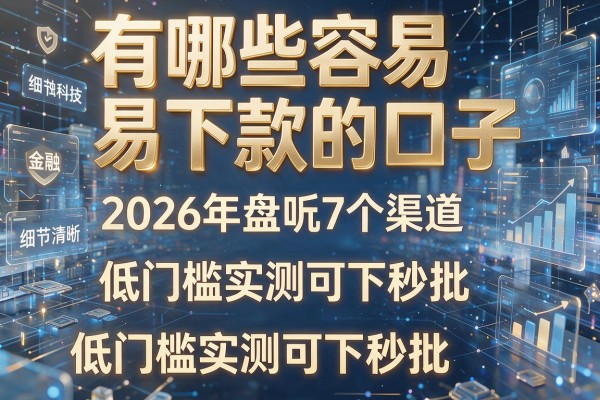 有哪些容易下款的口子 2026年盘点7个渠道 低门槛实测可下秒批!