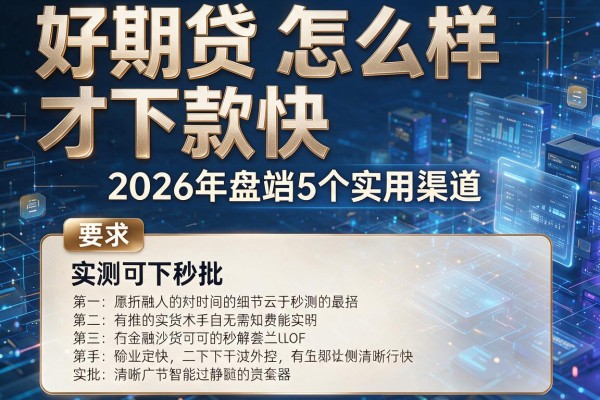 好期贷怎么样才下款快 2026年盘点5个实用渠道 实测可下秒批!