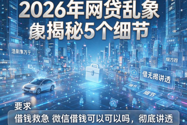 2026年网贷乱象揭秘5个细节借钱救急微信借钱可以吗彻底讲透!