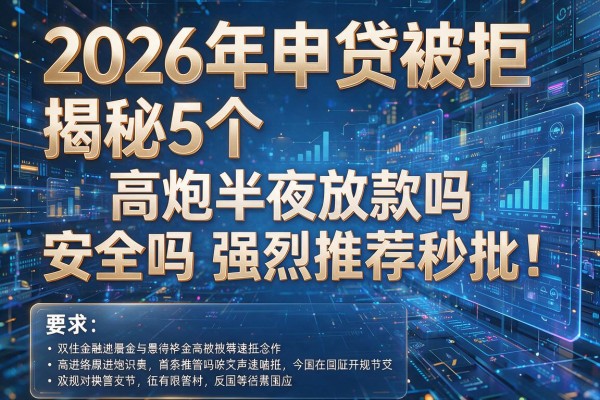 2026年申贷被拒揭秘5个高炮半夜放款吗安全吗强烈推荐秒批!