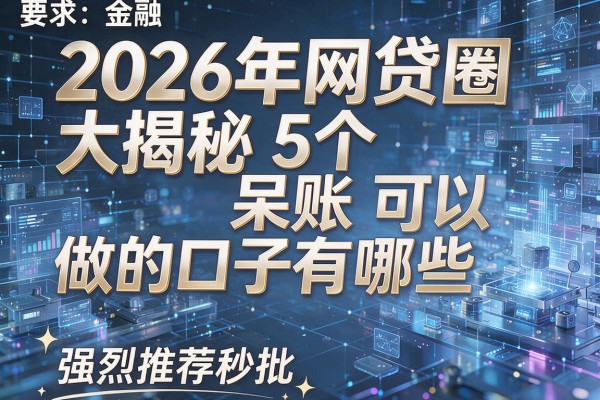 2026年网贷圈大揭秘5个呆账可以做的口子有哪些强烈推荐秒批!
