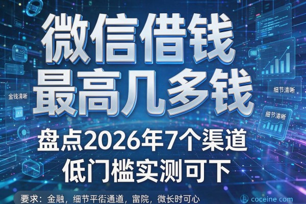 微信借钱最高几多钱 盘点2026年7个渠道 低门槛实测可下!