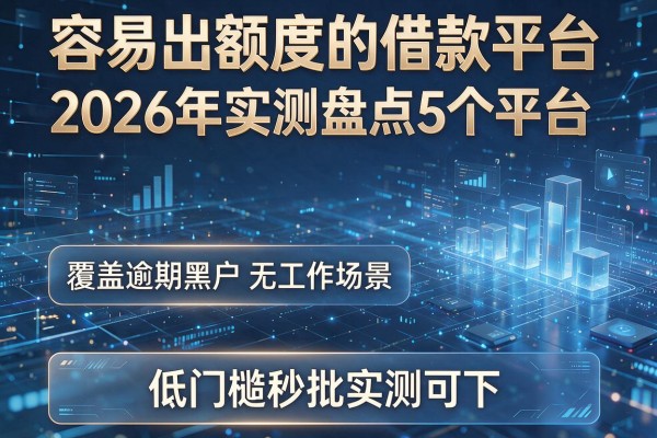 容易出额度的借款平台 2026年实测盘点5个平台 覆盖逾期黑户无工作场景 低门槛秒批实测可下!