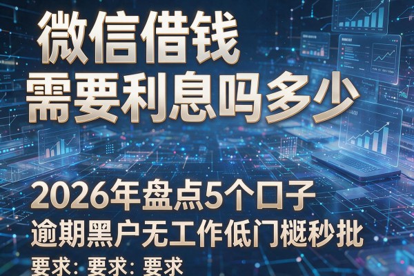 微信借钱需要利息吗多少 2026年盘点5个口子 逾期黑户无工作低门槛秒批
