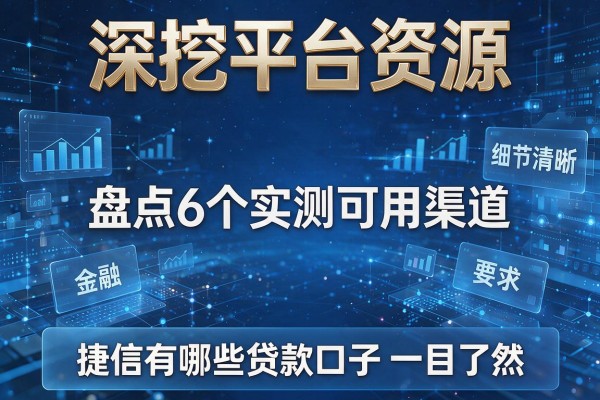 深挖平台资源,盘点6个实测可用渠道,捷信有哪些贷款口子一目了然!
