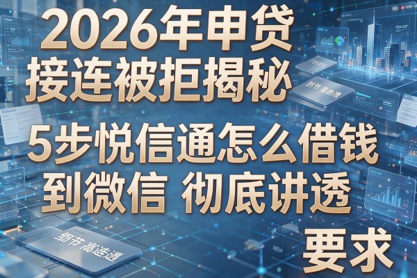2026年申贷接连被拒揭秘5步悦信通怎么借钱到微信彻底讲透!