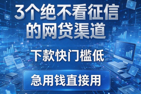 3个绝不看征信的网贷渠道，下款快门槛低，急用钱直接用！