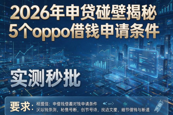 2026年申贷碰壁揭秘5个oppo借钱申请条件实测秒批!