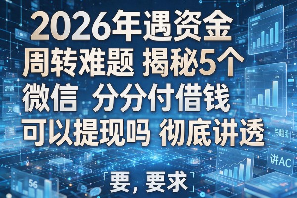 2026年遇资金周转难题揭秘5个微信分付借钱可以提现吗彻底讲透!
