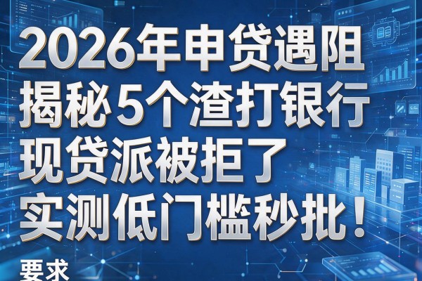 2026年申贷遇阻揭秘5个渣打银行现贷派被拒了实测低门槛秒批!