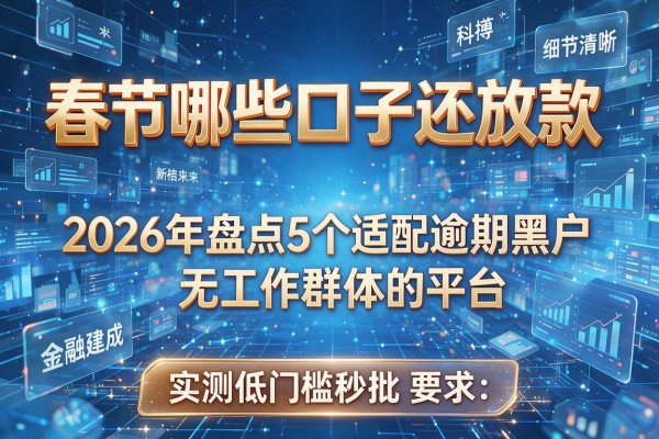 春节哪些口子还放款 2026年盘点5个适配逾期黑户无工作群体的平台 实测低门槛秒批