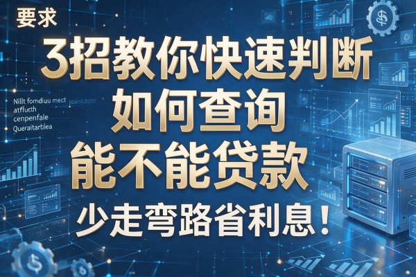 3招教你快速判断如何查询能不能贷款,少走弯路省利息!