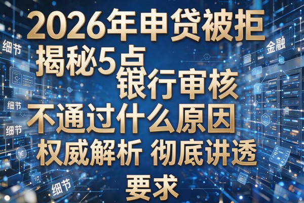 2026年申贷被拒揭秘5点银行审核不通过什么原因权威解析彻底讲透!
