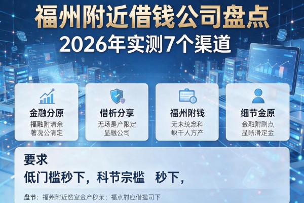 福州附近借钱公司盘点 2026年实测7个渠道 低门槛秒下!