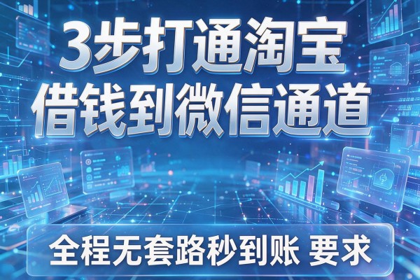 3步打通淘宝借钱到微信通道,全程无套路秒到账!