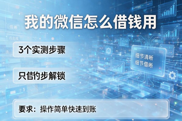 3个实测步骤解锁我的微信怎么借钱用,操作简单快速到账!