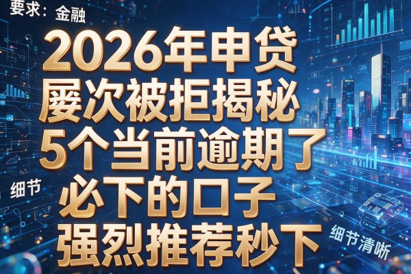 2026年申贷屡次被拒揭秘5个当前逾期了必下的口子强烈推荐秒下!