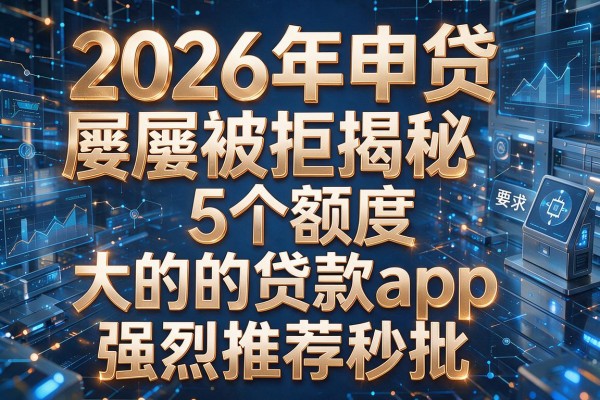2026年申贷屡屡被拒揭秘5个额度大的贷款app强烈推荐秒批!