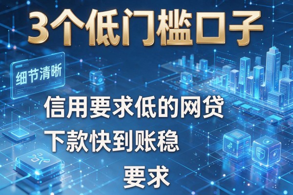 3个低门槛口子，信用要求低的网贷，下款快到账稳！