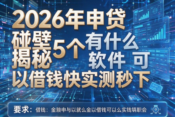 2026年申贷碰壁揭秘5个有什么软件可以借钱快实测秒下!