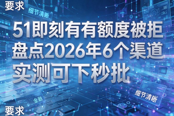 51即刻有有额度被拒盘点2026年6个渠道实测可下秒批！