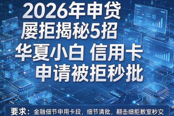 2026年申贷屡拒揭秘5招华夏小白信用卡申请被拒秒批!