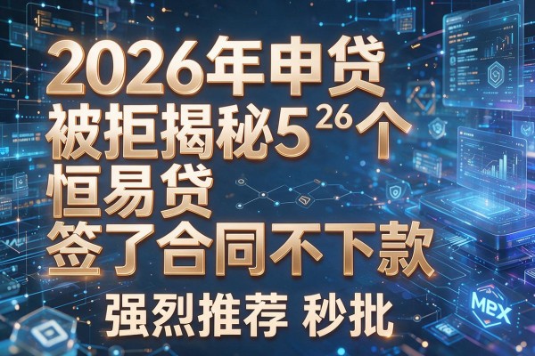 2026年申贷被拒揭秘5个恒易贷签了合同不下款强烈推荐秒批!