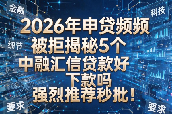 2026年申贷频频被拒揭秘5个中融汇信贷款好下款吗强烈推荐秒批!