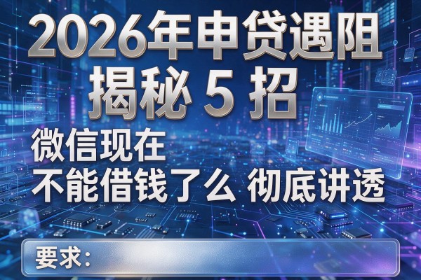 2026年申贷遇阻揭秘5招微信现在不能借钱了么彻底讲透！