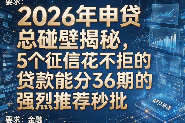 2026年申贷总碰壁揭秘5个征信花不拒的贷款能分36期的强烈推荐秒批！